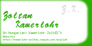 zoltan kamerlohr business card